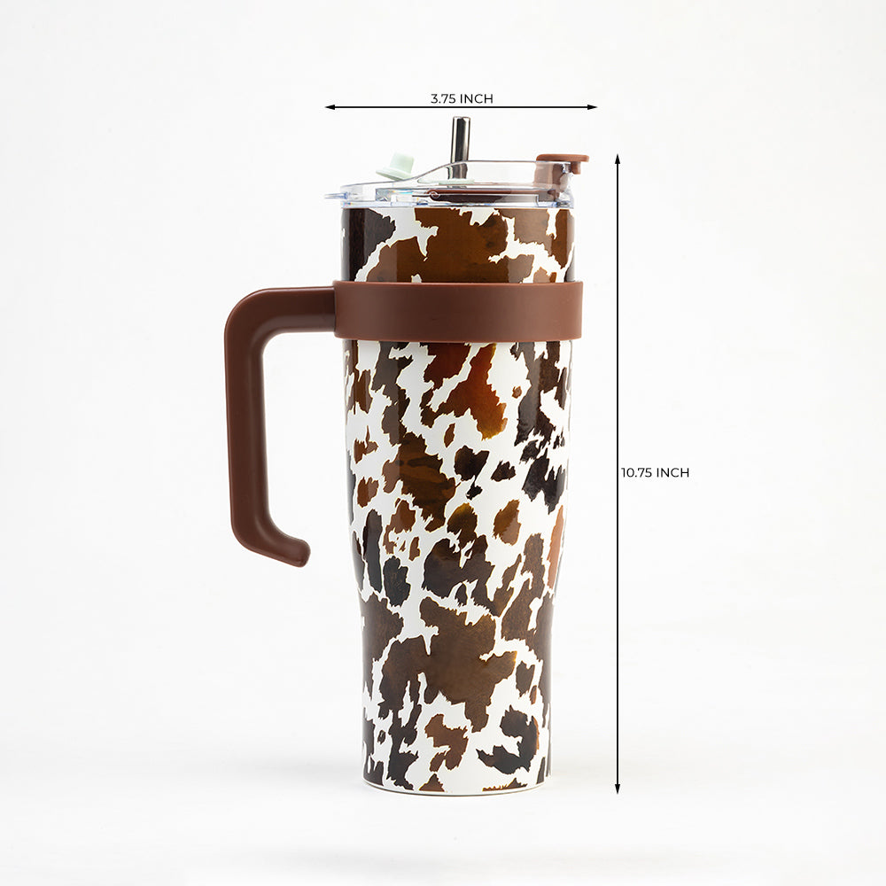 Wide Wyoming Tumbler In Brown and White