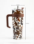 Wide Wyoming Tumbler In Brown and White
