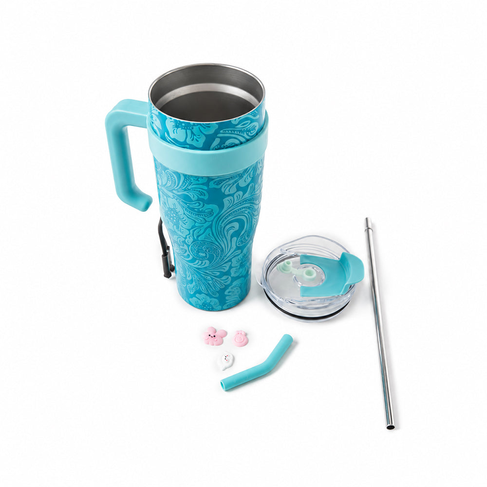 Wide Wyoming Tumbler In Turquoise