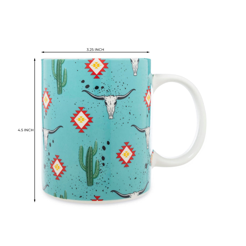 Sippin’ In The South Ceramic Mug In Cactus Geometry