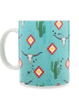Sippin’ In The South Ceramic Mug In Cactus Geometry