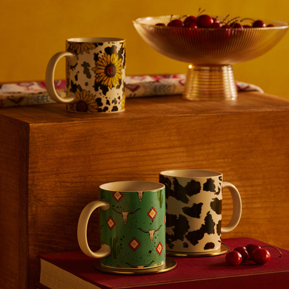 Sippin’ In The South Ceramic Mug In Cactus Geometry