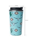 Western Trail Brew Stainless Steel Mug In Cactus Geometry