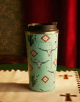 Western Trail Brew Stainless Steel Mug In Cactus Geometry
