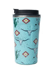 Western Trail Brew Stainless Steel Mug In Cactus Geometry