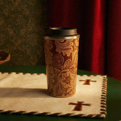 Western Trail Brew Stainless Steel Mug In Brown Baroque