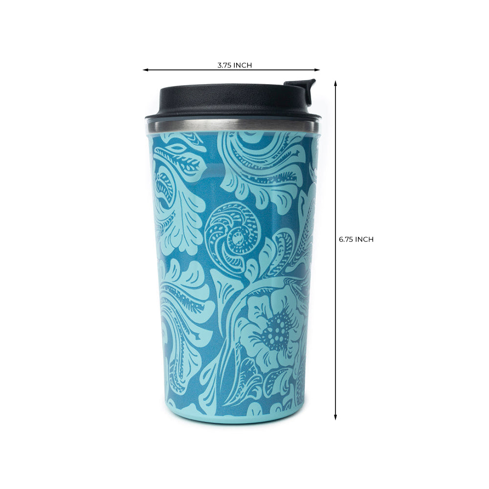 Western Trail Brew Stainless Steel Mug In Turquoise