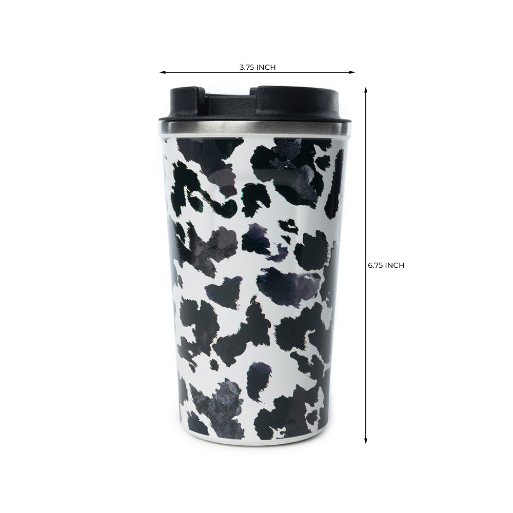 Western Trail Brew Stainless Steel Mug In Black Leopard Print