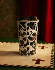 Western Trail Brew Stainless Steel Mug In Black Leopard Print