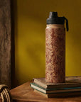 Moo & Bloom Stainless Steel Water Bottle In Brown Baroque