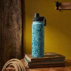 Moo & Bloom Stainless Steel Water Bottle In Turquoise