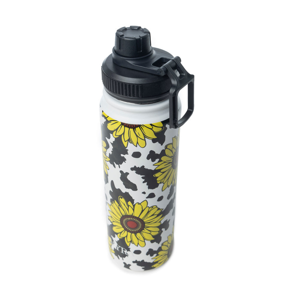 Moo & Bloom Stainless Steel Water Bottle In Sunflower Yellow