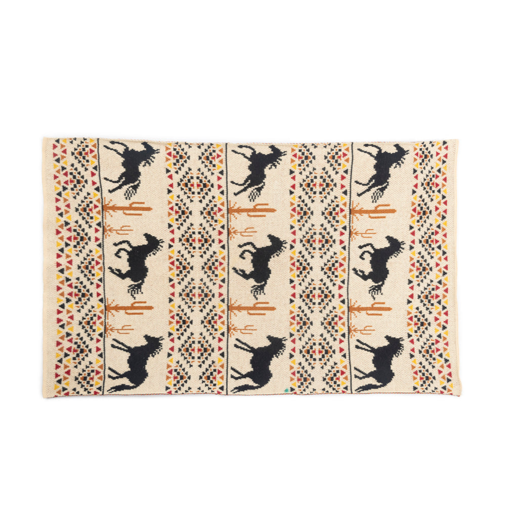 Stallion Spirit Knitted Cotton Kitchen Towel '' Set Of 2 '' In Sunset Gold