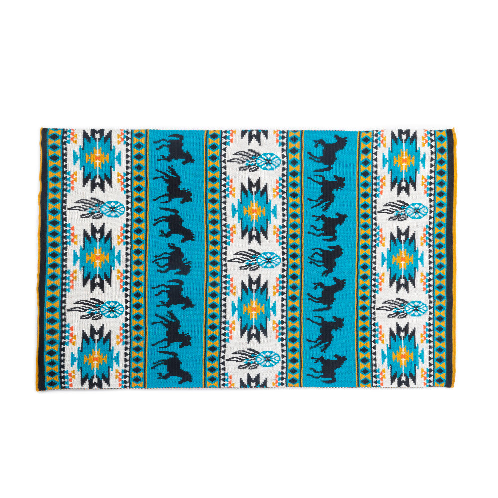 Dreamcatcher Knitted Cotton Kitchen Towel '' Set Of 2 '' In Prairie Blue