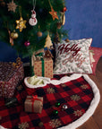 Gentle Snowfall Plaid Tree Skirt