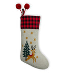 Plaid Top Prancing Deer Stocking