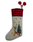 Plaid Top Prancing Deer Stocking