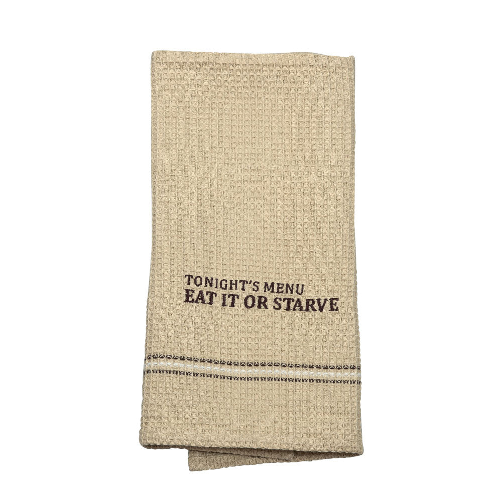 Eat It Or Starve Dish Towel '' Set Of 2 ''