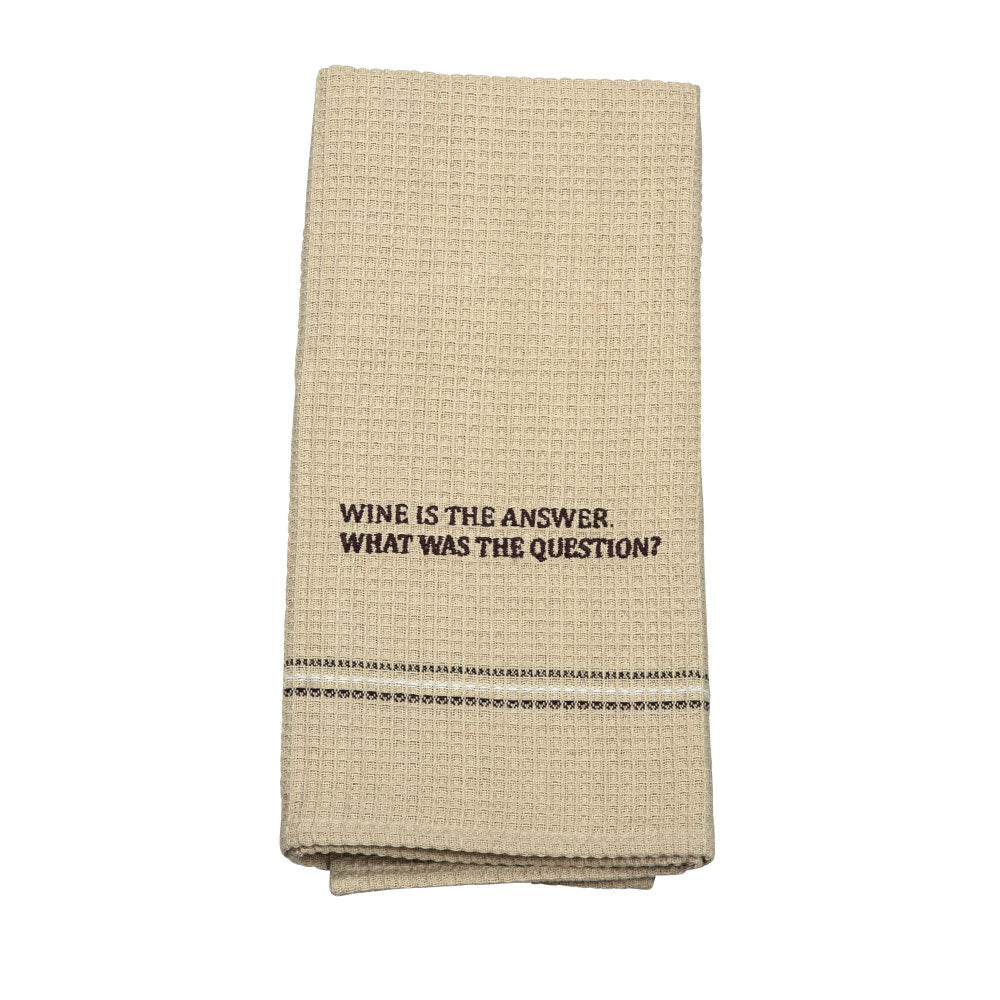 Wine Is The Answer Dish Towel Set Of 2 ''