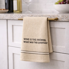 Wine Is The Answer Dish Towel Set Of 2 ''