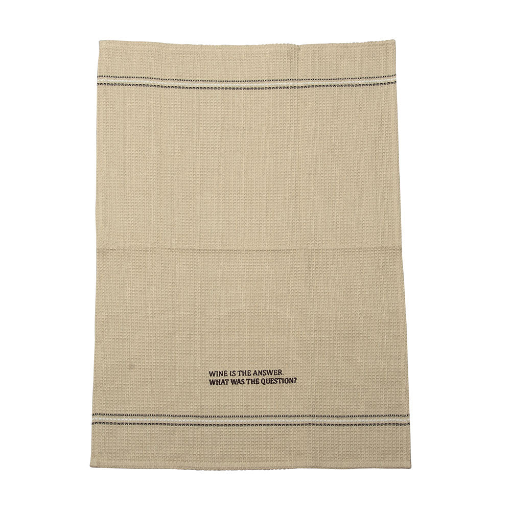 Wine Is The Answer Dish Towel Set Of 2 ''