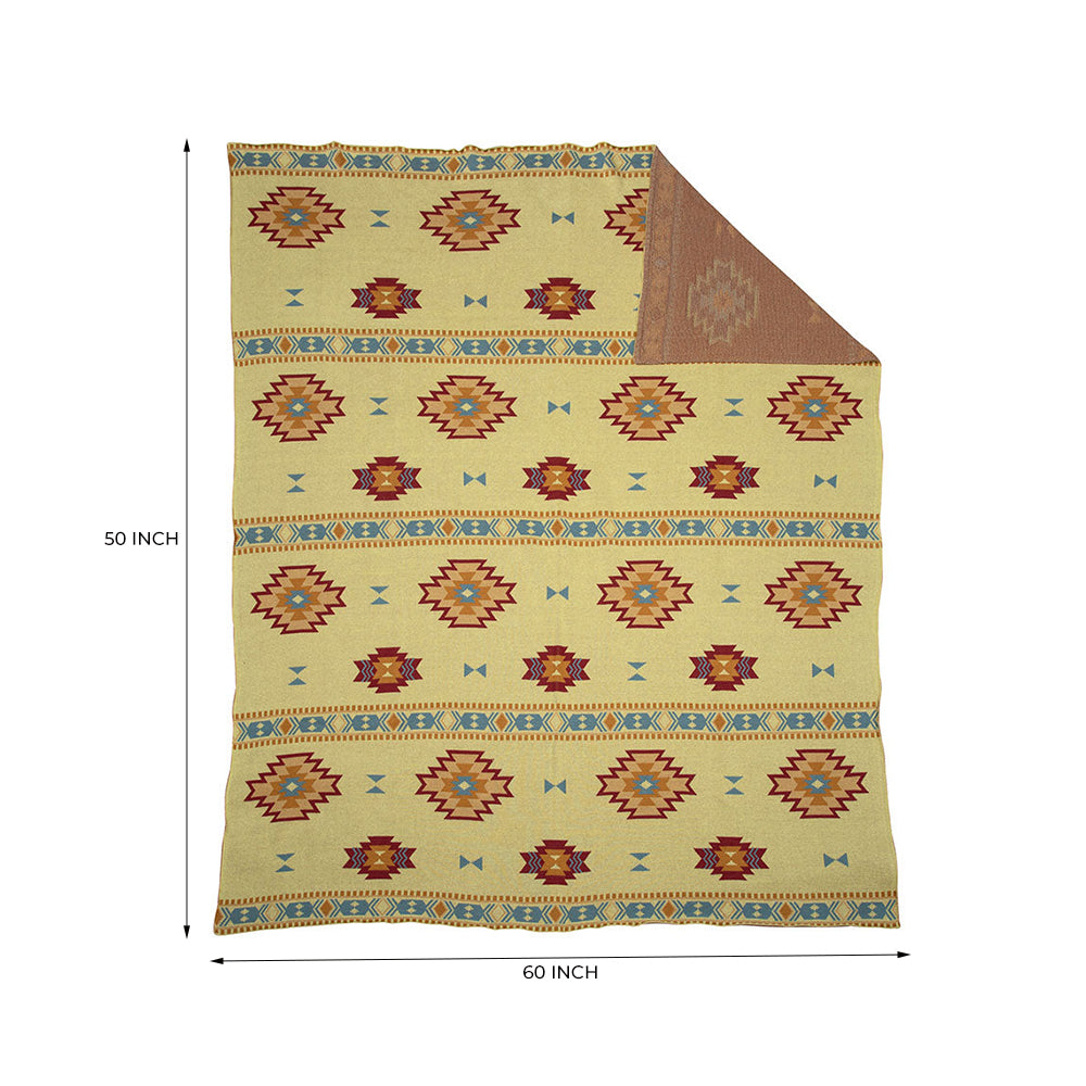 Paint Flower Meadow Throw In Yellow