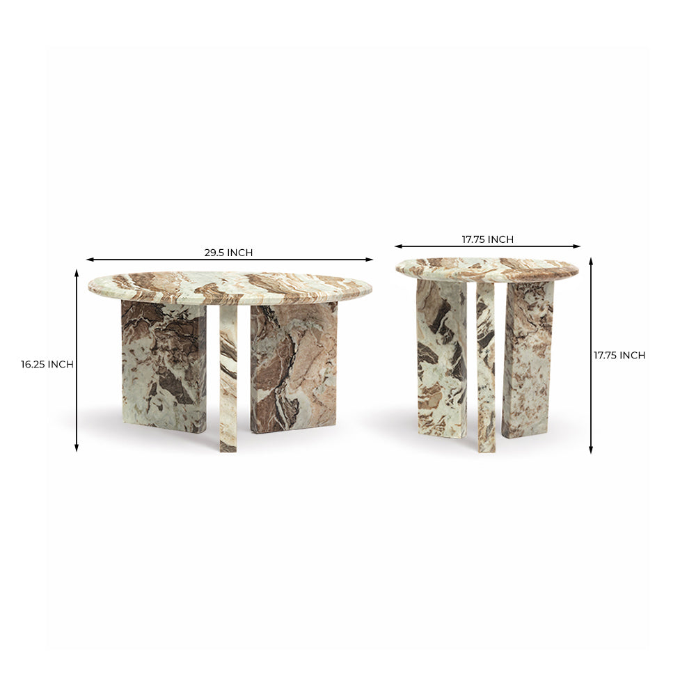 Sawar Marble Aitry / Sawar Marble Miggo Coffee Table Set Of 2 Table