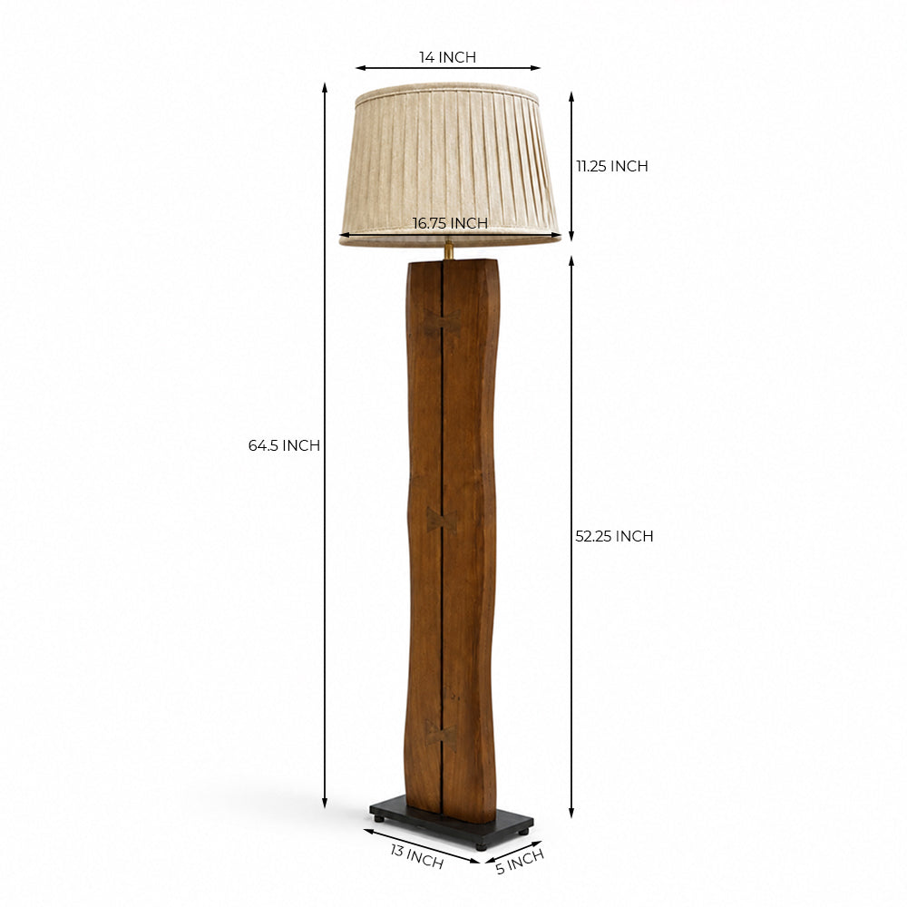 Elwood Acacia Wood Floor Lamp with Metal