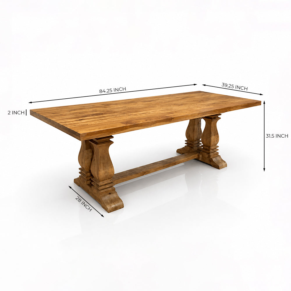 Regent 6 Seater Rectangular Wooden Dining Table - Large