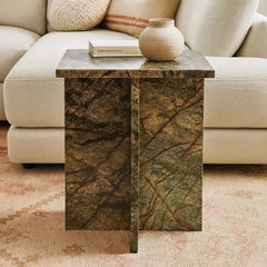 Issa Butterscotch Marble Accent Table