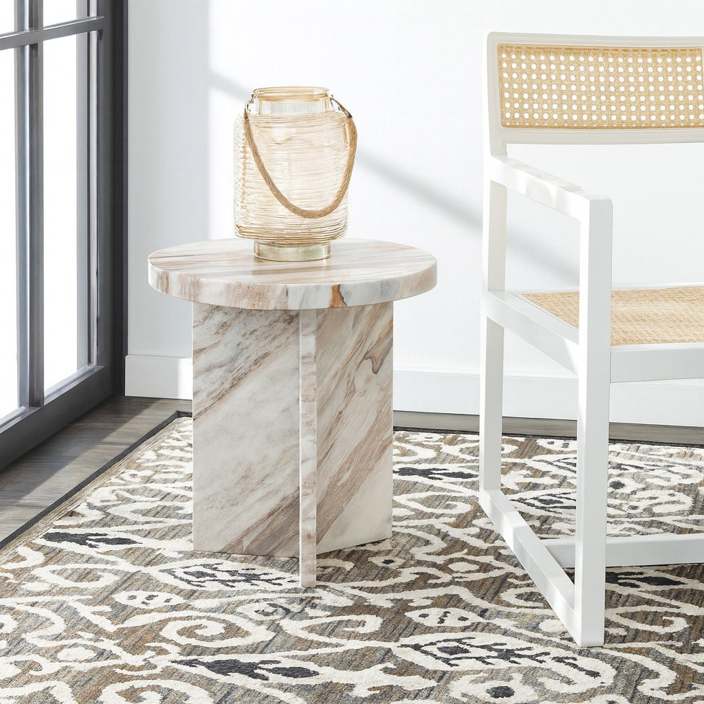 Rea Butterscotch Marble Accent Table