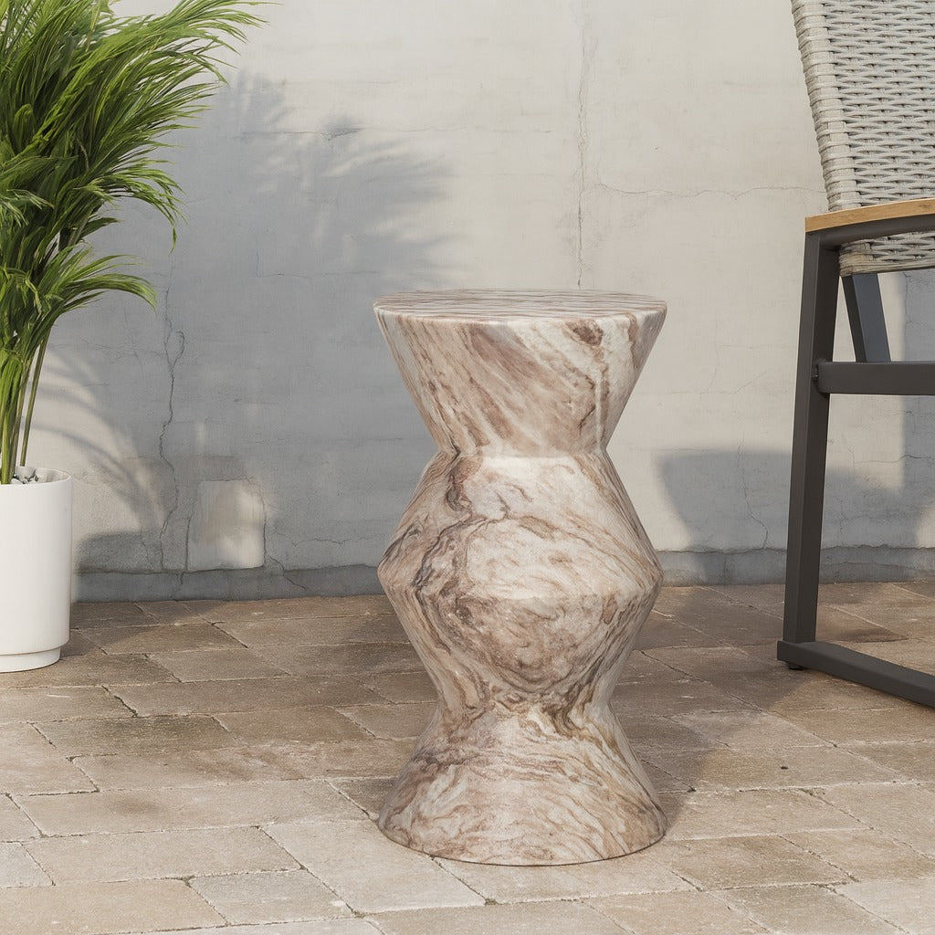 Murd Butterscotch Marble Accent Table