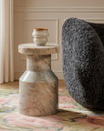 Banach Butterscotch Marble Accent Table