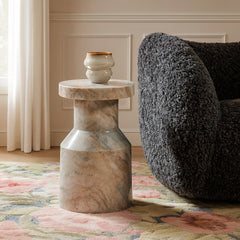 Banach Butterscotch Marble Accent Table