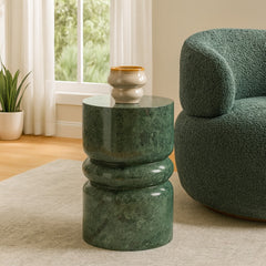 Troye Green Marble Accent Table