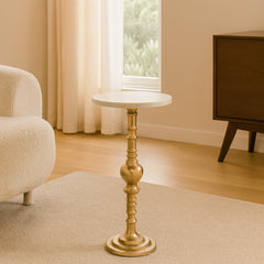 Snowflake Marble Accent Table