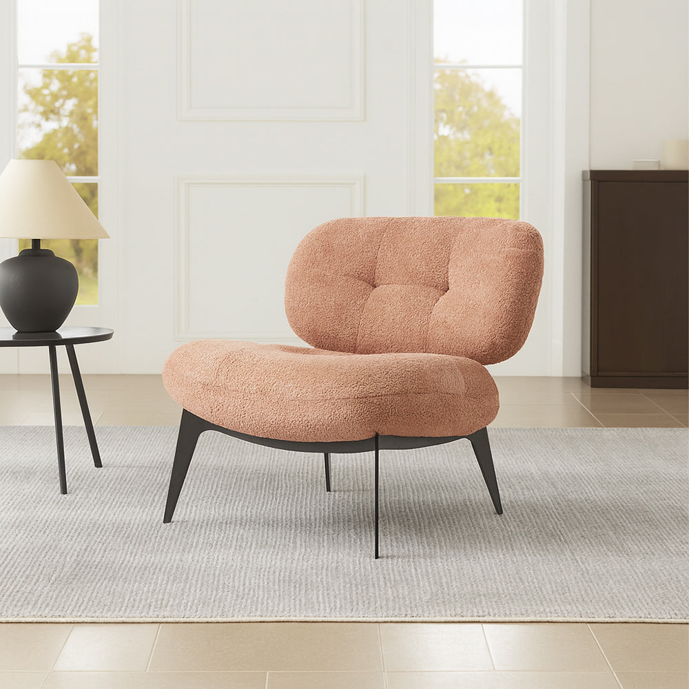 Sherdil Boucle Chair - Dusty Rose Brown