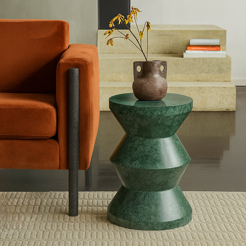 Mantis Green Marble Accent Table