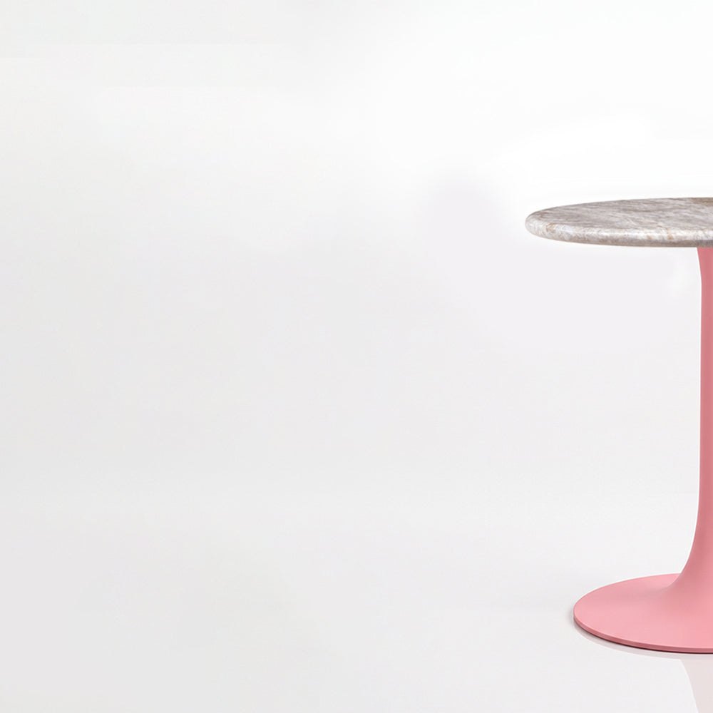 Evander Sawar Marble Restaurant, Cafe &amp; Bistro Table with Metal Legs - Small