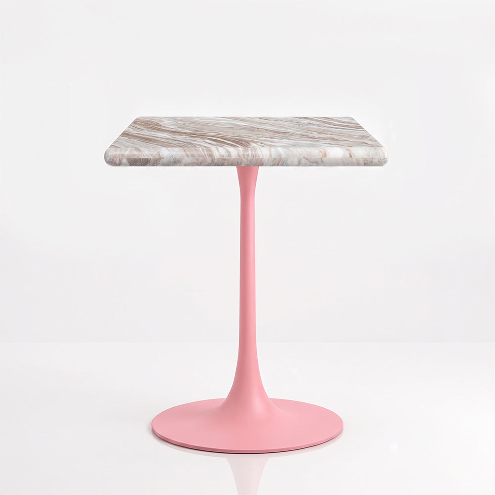Alaric Sawar Marble Restaurant, Cafe &amp; Bistro Table with Metal Legs - Small