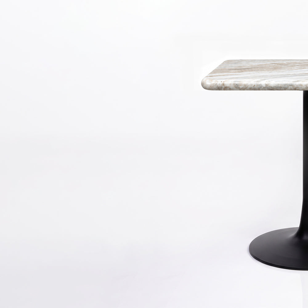 Dorian Sawar Marble Restaurant, Cafe &amp; Bistro Table with Metal Legs - Medium