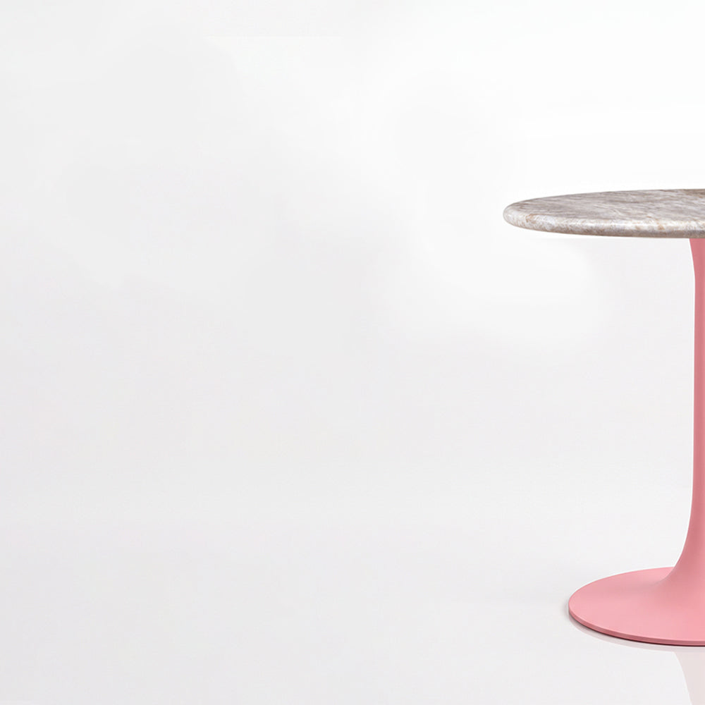Evander Sawar Marble Restaurant, Cafe &amp; Bistro Table with Metal Legs - Medium