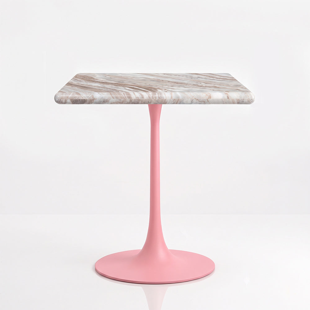 Alaric Sawar Marble Restaurant, Cafe &amp; Bistro Table with Metal Legs - Medium