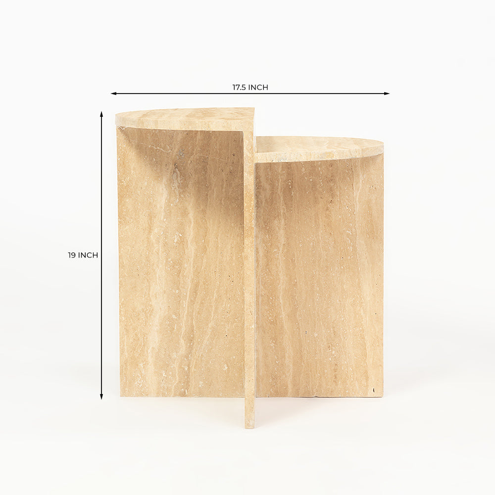 Travertine Marble Vyine Accent Table