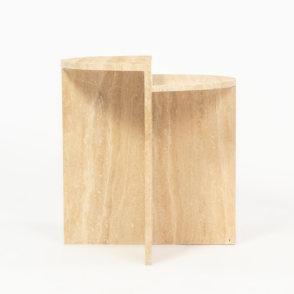 Travertine Marble Vyine Accent Table