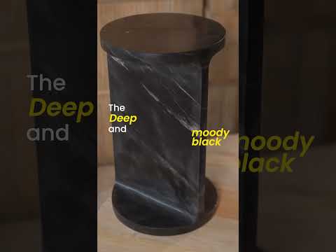 Vager Accent Table - Black Marble