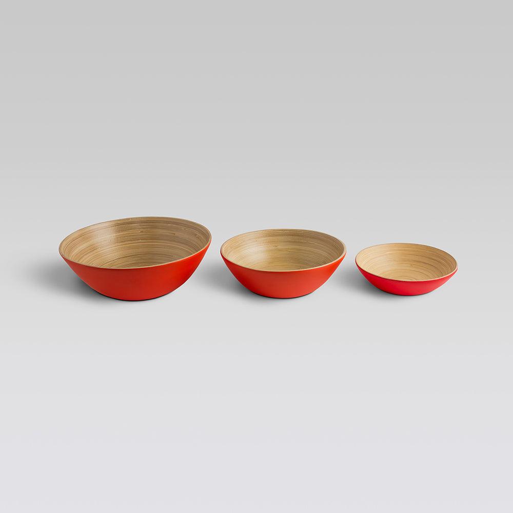 Venus Bamboo Bowls Orange Set of 3 - Living Shapes