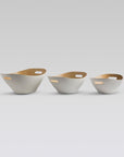 Mahara Bamboo Bowls White set of 3 - Living Shapes