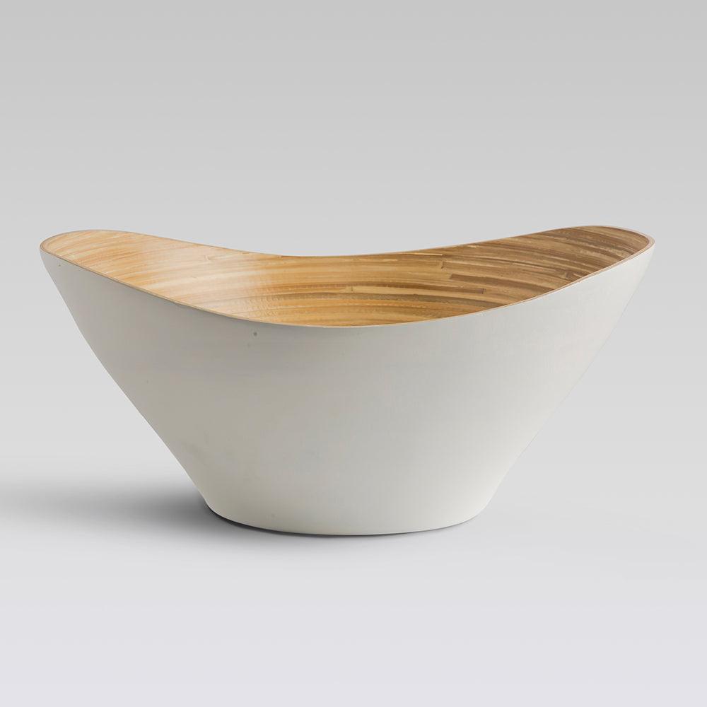 Mahara Bamboo Bowls White set of 3 - Living Shapes
