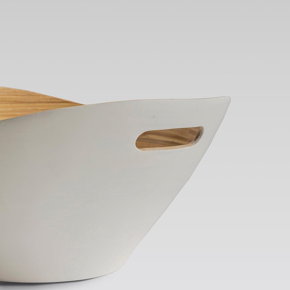 Mahara Bamboo Bowls White set of 3 - Living Shapes